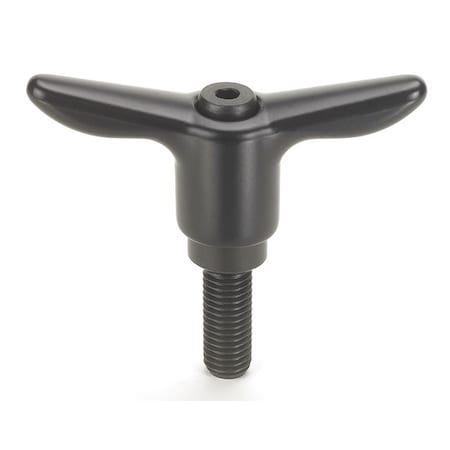 Adjustable Handle, T-Handle Design, Cast Zinc, 5/16-18 X .78 Steel External Thread, 2.56 Handle Diameter